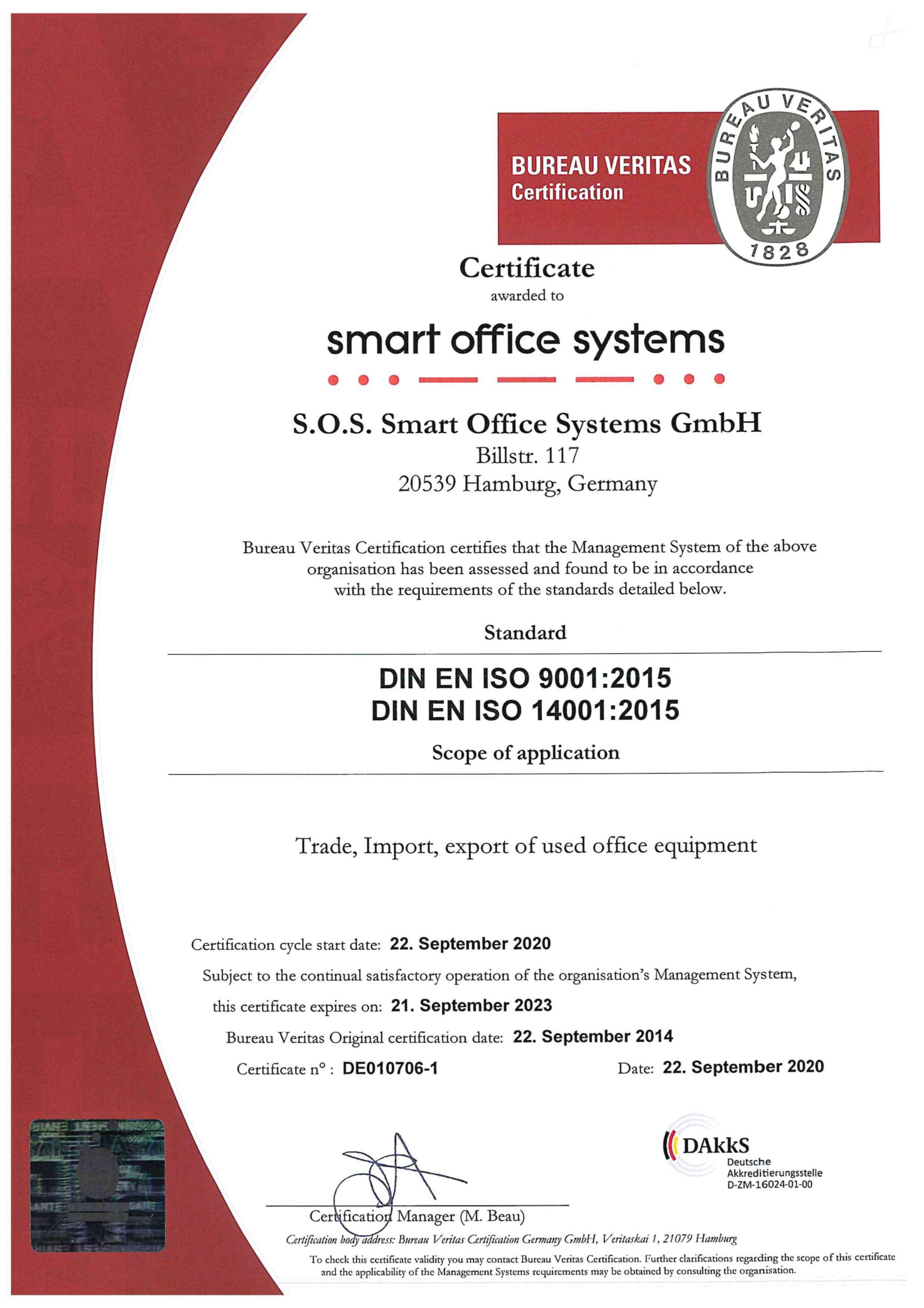 Iso Certification ᐅ Smart Office Systems